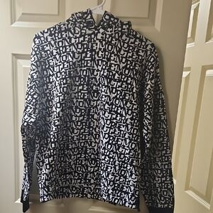 Moncler Black and White Abstract Zip Up Sweater